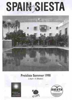 Каталог Spain by Siesta Preisliste Sommer 1998, 54-834, Баград.рф